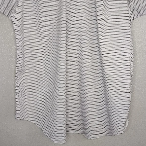 Michael Kors Men's Micro Polkadot Classic Fit Short Sleeve Button Down Shirt - Picture 6 of 13